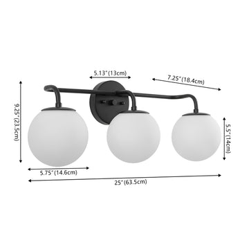 Louis Parisian Globe Metal/Frosted Glass Modern Contemporary LED Vanity